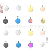 Frinnovan, 4 Pack Laser Engraving Blanks Necklace Stainless Steel Round Pendant Double Sided Stam...