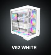 SAMA V52 ATX Mid Tower PC Case, Dual-Chamber Panoramic Tempered Glass Gaming Case, Back-Connect A...