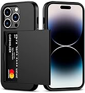 Nvollnoe for iPhone 14 Pro Case with Card Holder Heavy Duty Protective Dual Layer Shockproof Hidd...