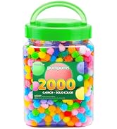 Eppingwin 2000PCS Multicolor Pom Poms, 0.4 Inch Soft Pompoms for Crafts, Assorted Colors 1CM Pomp...