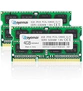 8GB Kit PC3L 12800S 1600 Sodimm RAM, Royemai 2x4GB DDR3L 1600MHz PC3 1.35V CL11 2RX8 Non-ECC Unbu...