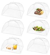 (6 Pack) Omont Pop-Up Food Cover Tents, 17 Inch X17 Inch Food Mesh Cover, Reusable and Collapsibl...