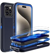 YKHJKLEC for iPhone 15 Pro Max Case, Military Grade 3 in 1 Heavy Duty Shockproof/Drop Proof/Dust ...