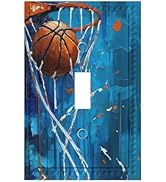 HLCoChT Decorative Art Light Switch Covers Basketball Slam Dunk Switch Plate Cove Single Toggle W...
