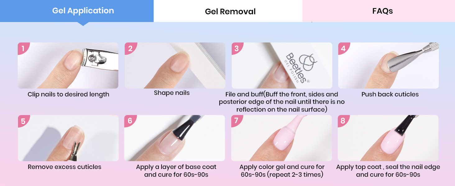 Beetles Gel Nail Polish Kit with U V Light - 20 Colors Gel Polish 40 Pcs All-In-1 Nail Kit