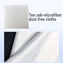 Ten sub-microfiber dust-free cloths