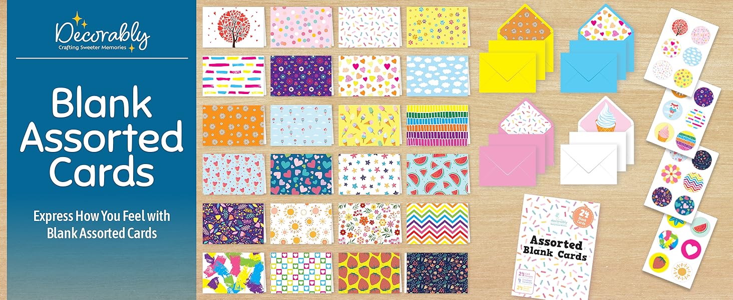 assorted blank greeting cards