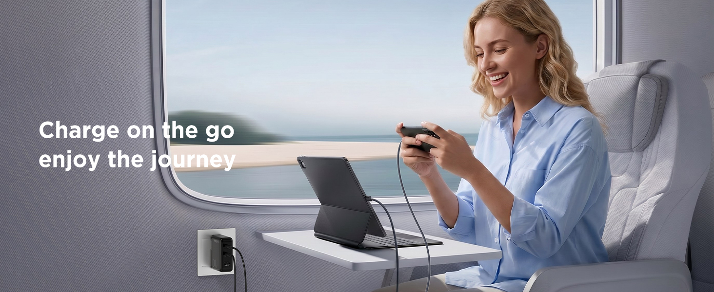 wegear 100W USB C Charger Block, 3-Port Foldable Slim GaN Wall Charger, Fast Laptop Charger