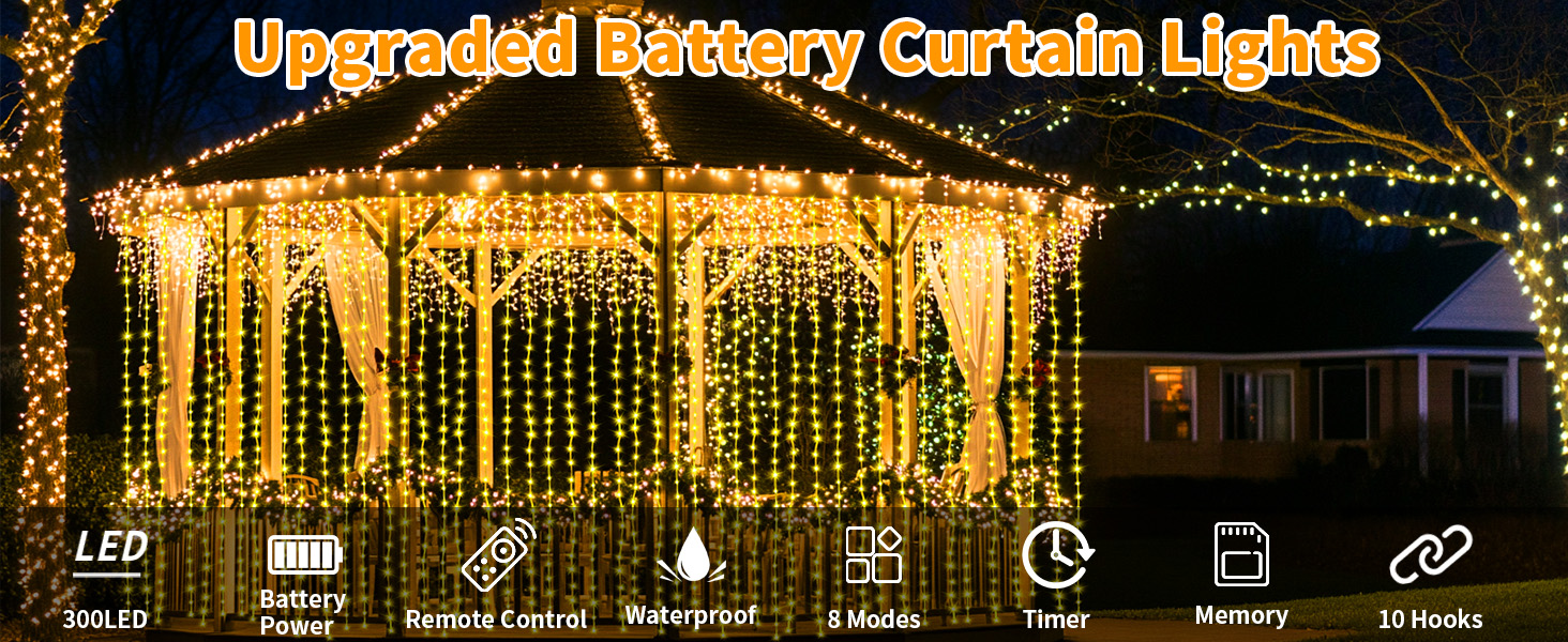 Curtain lights battery operated