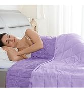 Drewin Weighted Blanket for Adults Queen Size 15lbs, Cooling Weighted Blankets with Double-Sided ...