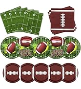 GREHUMOR 101pcs Football Party Supplies Serve 25,Football Paper Plates and Napkins,Football Theme...
