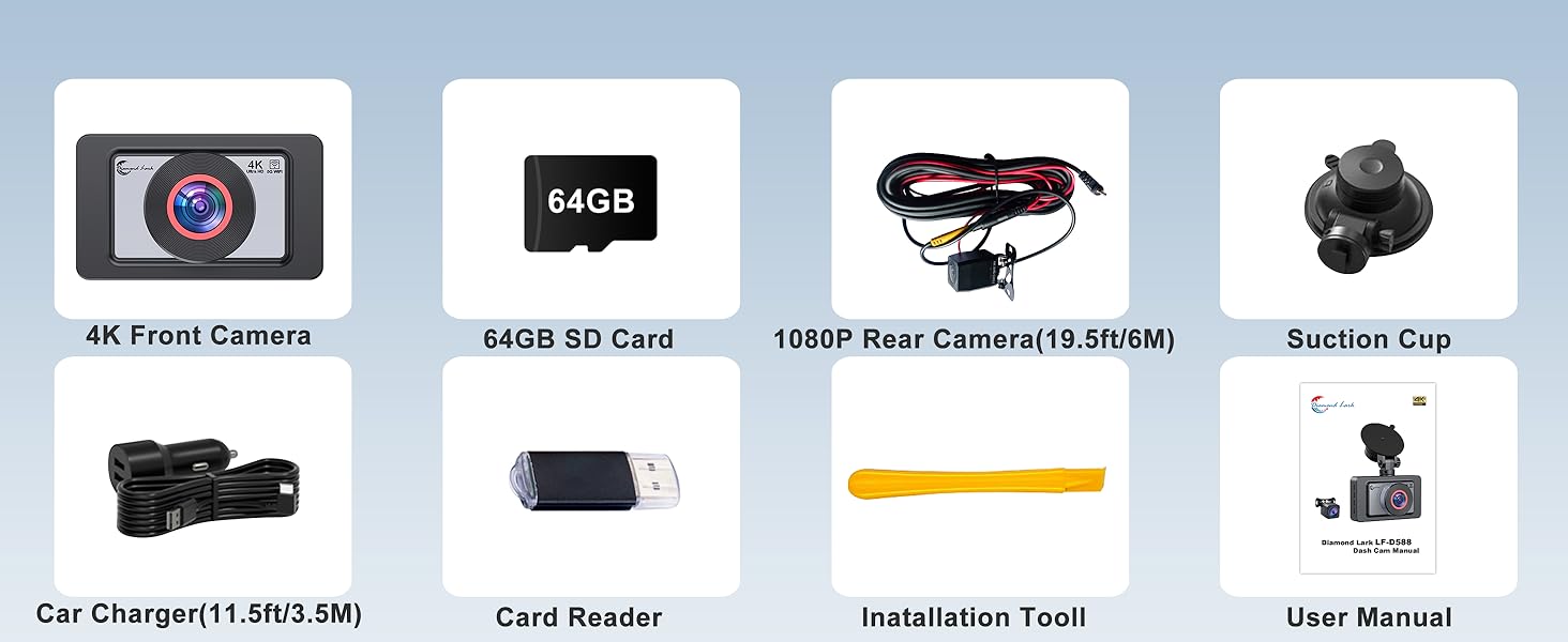 4k dash cam front and rear