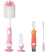 Ariseno 4-in-1 Baby Bottle Brush Set, Bottle Brush for Baby, Bottle Cleaner Brush Set, Including ...