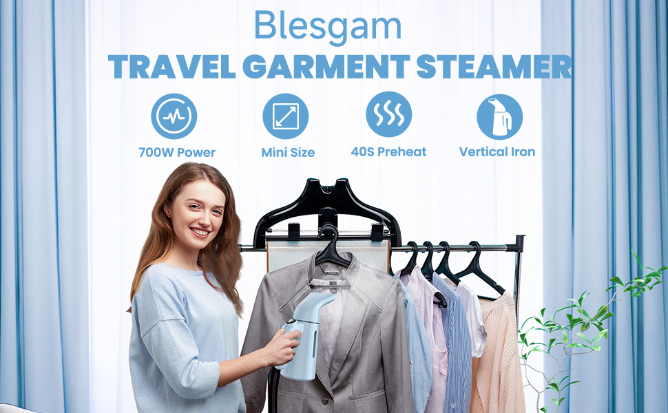 Portable and travel steamer: 700W power, mini size,40S fast preheat, 120ML Capacity Water Tank