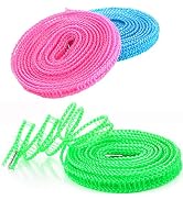 Foshine Clotheslines 3 Pack Blue Pink Green 1.64ft Length Camping Clothesline Clothes Drying Rope...