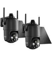 Dzees Solar Security Cameras Wireless Outdoor, 2K Battery Powered Security Camera, 360° PTZ Camer...