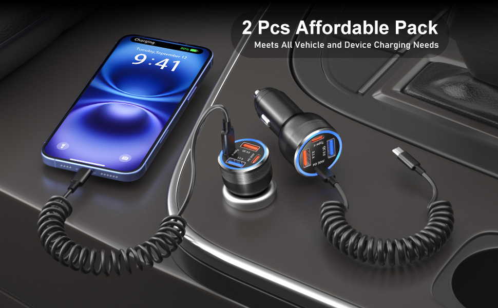 usb c car chargers adapter