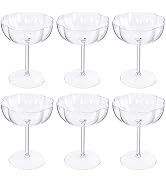 Ciaell 12PCS Plastic Martini Glasses - 10 Oz Elegant Disposable Cocktail Glasses for Champagne Wi...