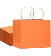 qiqee 13"x4.5"x10" Large Gift Bag with Handles Bulk 32PCS Gift Paper Bags Orange Bags Multiple Us...