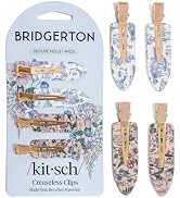 Bridgerton x Kitsch Creaseless Hair Clips for Women - No Crease, No Bend Hair Clips for Styling, ...