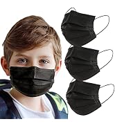 akgk 100Pcs Kids Disposable Face Mask Protective Childrens Black Safety Masks