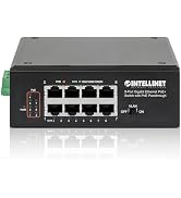 Intellinet Industrial 8-Port PoE Passthrough Gigabit Ethernet Switch - with 1 x Gigabit PoE Input...