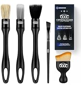 5 Pcs Car Detailing Brush Set – 2 Pcs Ultra-Soft for Delicate Leather, Screens & Trim, 2 Pcs Nylo...