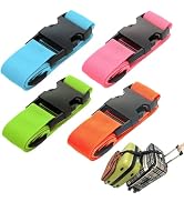 4Pack Luggage Straps Add Bag Straps to Connect Two Suitcases, Adjustable Luggage Belt Connector f...