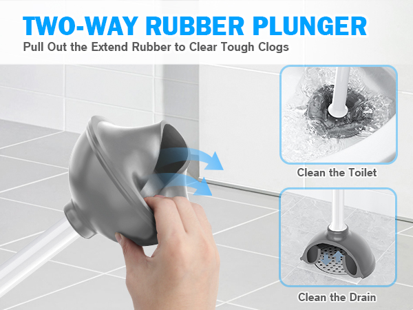 Toilet plunger and brush set