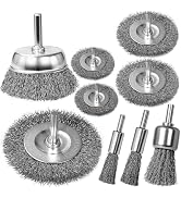 SBGGRL 9 Pcs Wire Brush for Drill Set,Steel Wool Wire Wheel Drill Attachment for Metal Rust Remov...