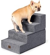 EHEYCIGA Dog Stairs for Bed 18" H, 4-Step Dog Steps for High Bed, Pet Steps for Small Dogs and Ca...