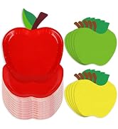 FYSUIMU 90Pcs Apples Party Paper Plates and Napkins Back to School Red Green Yellow Apples Decora...