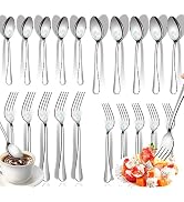 Forks and Spoons Silverware Set, Spoons and Forks Set of 20, Include Dinner Forks Dessert Forks a...