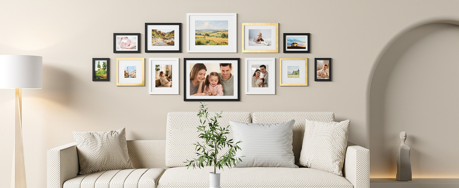 KINLINK Collage Picture Frames Photo Frames with Plexiglass for Table Top and Wall Mounting