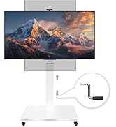 Rolling TV Stand with Hand Crank Lift,Mobile TV Cart for 42-75inch TVs with Rotating,Portrait to ...