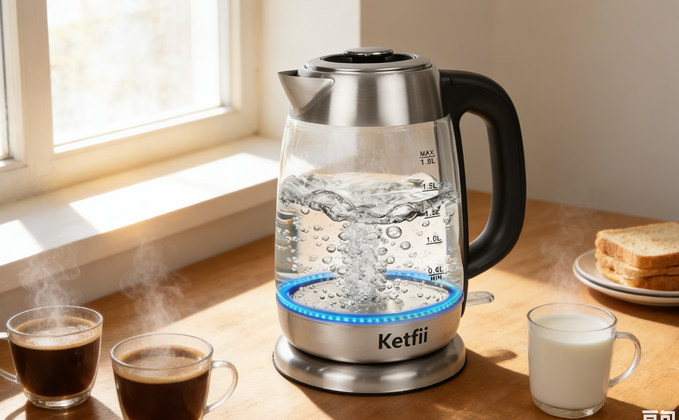 Clearly showing kettle status while adding a touch of elegance to your kitchen.