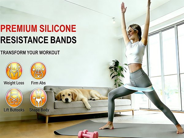 non rolling up silicone booty bands hip bands glutes bands resistance loop bands mini leg bands