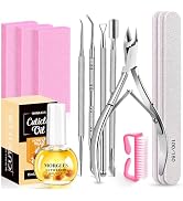 MORGLES Nail File and Buffer Blocks with Nail Care Kit | 13 Pcs Manicure Kit for Women, with Milk...