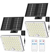 HLCZLUZ Solar Lights Outdoor Waterproof Motion Sensor Security Lights with Remote, 3 Modes 184 LE...