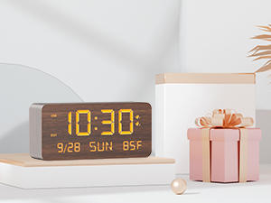 wood digital clock