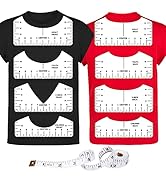 9Pcs Tshirt-Ruler Guide to Center Vinyl, Transparent V-Neck/Round PVC Ruler for Alignment, Heat P...