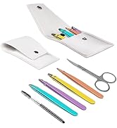 6 PCS Eyebrow Tweezers Set - Tweezers for Women and Men Facial Hair Chin, Eyebrow Kit Ingrown Hai...