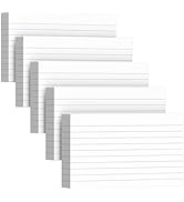 250 Count Index Cards 3 x 5 Inch, Heavyweight White Lined Note Cards Portable Ruled Flash Cards P...