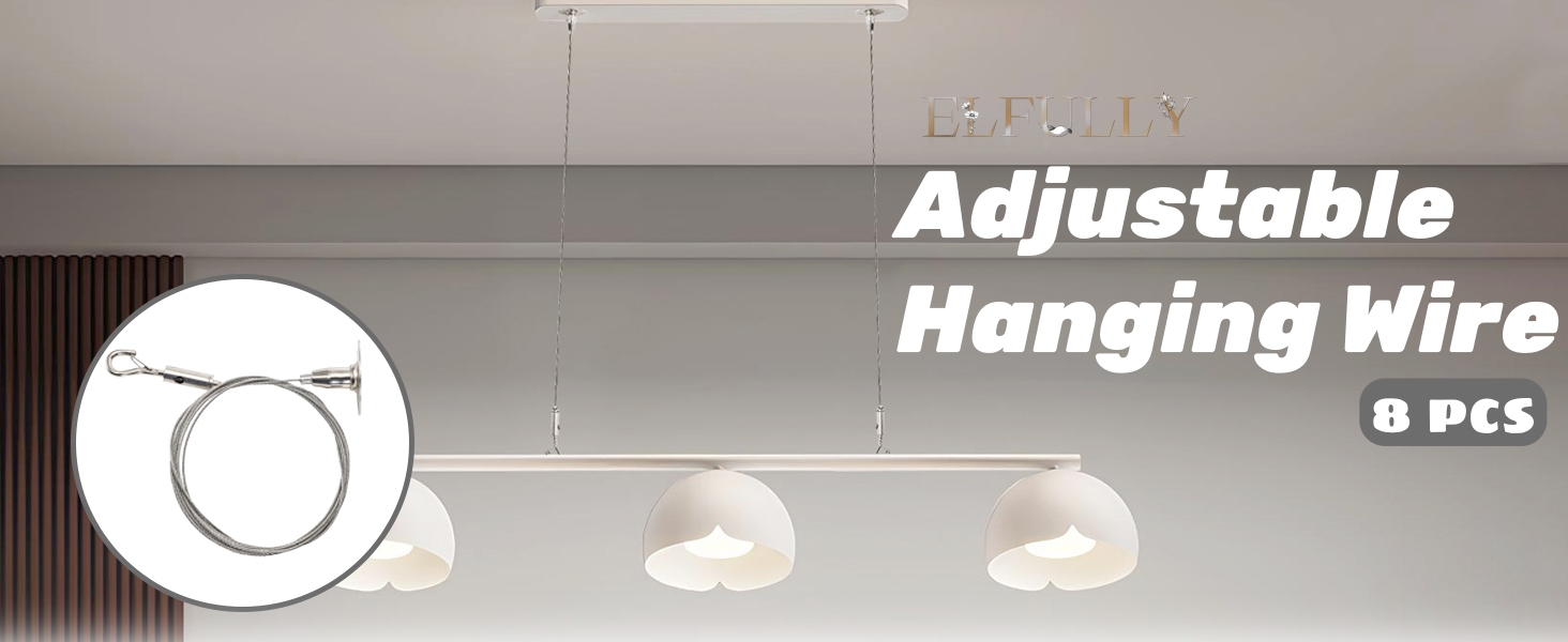 ELFULLY 8 Pcs Adjustable Hanging Wire
