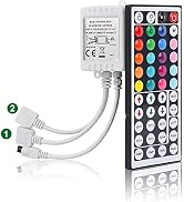 SUPERNIGHT RGB Light Strip Remote Controller, 2-in-1 4 Pin Dimming Dimmer Brightness Flash Mode C...