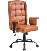 VECELO Modern Executive Office Chair with Wheels, Comfy Modern Task Chair with Adjustable Arms & ...
