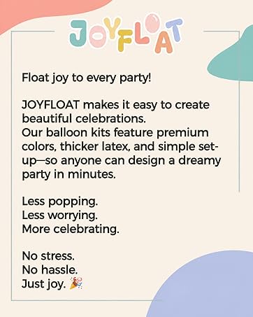 JOYFLOAT brand story providing premium balloon kits for easy and joyful party celebrations