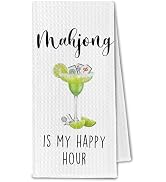 ChissNook Mahjong Cocktail Kitchen Towels, Cocktail & Mahjong Gifts for Women Mah Jong Lovers, Ma...