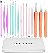 MORGLES Blackhead Remover Tools, 15 Pcs Pimple Popper Tool Kit | Comedone Pimple Extractor for Bl...