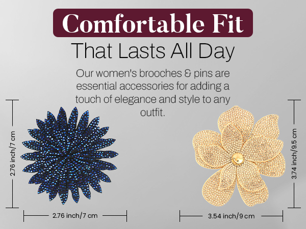 crystal flower rhinestone hair pins hair clips women fabric flowers women's brooch flower brooches